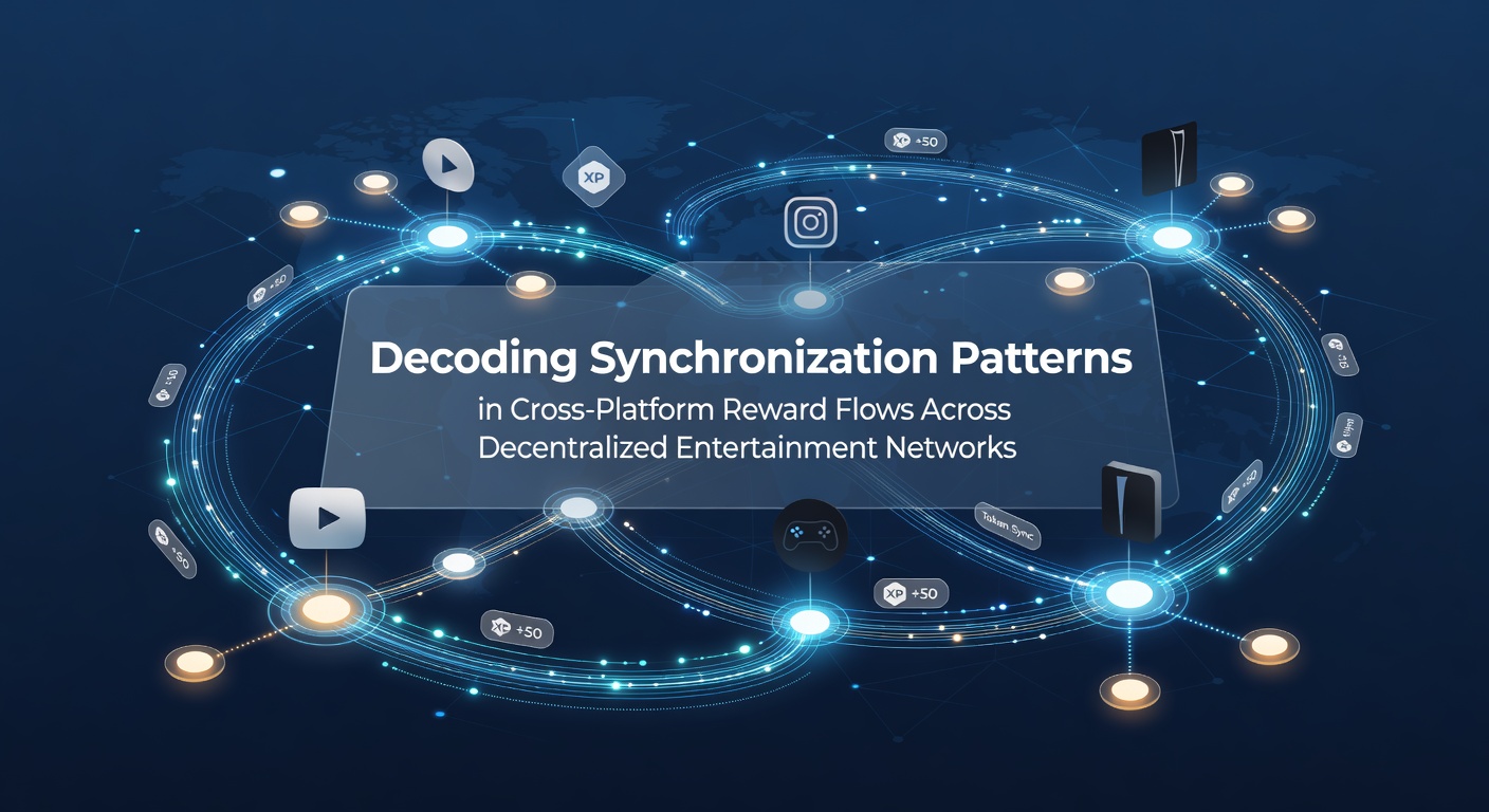 Netzwerkdiagramm mit synchronisierten Belohnungsflüssen in dezentralisierten Entertainment-Plattformen