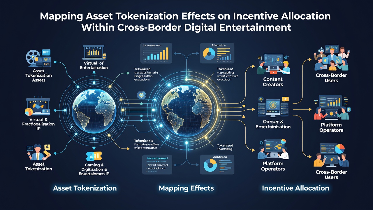 Darstellung von grenzüberschreitenden Tokenflüssen und Anreizallokation in Entertainment-Plattformen