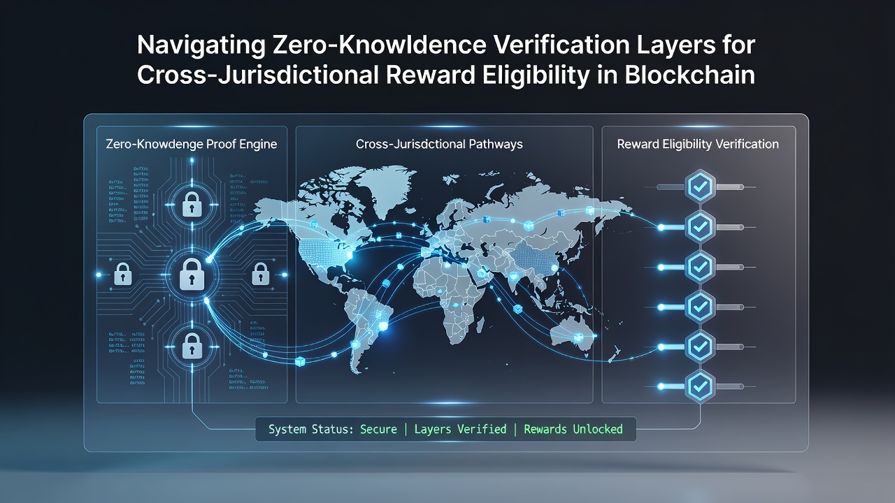 Darstellung von grenzüberschreitenden Blockchain-Gaming-Netzwerken mit Fokus auf Belohnungsverifizierung